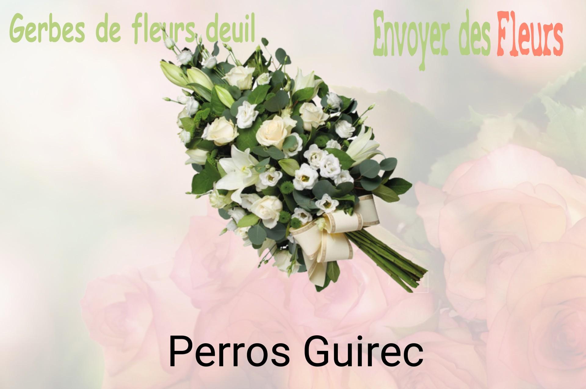 Gerbe de fleurs de deuil livrée à Perros-Guirec